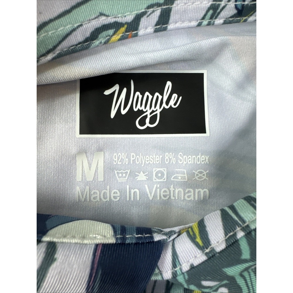 NWT Waggle Golf Polo Shirt Men's M Toucan Tropical Performance AOP NEW - Picture 8 of 11